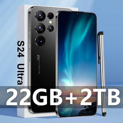 Quente novo Smartphone S24 ultra telefone inteligente 7.3 polegada tela cheia 4g/5g telefone celular 22tb + 2tb